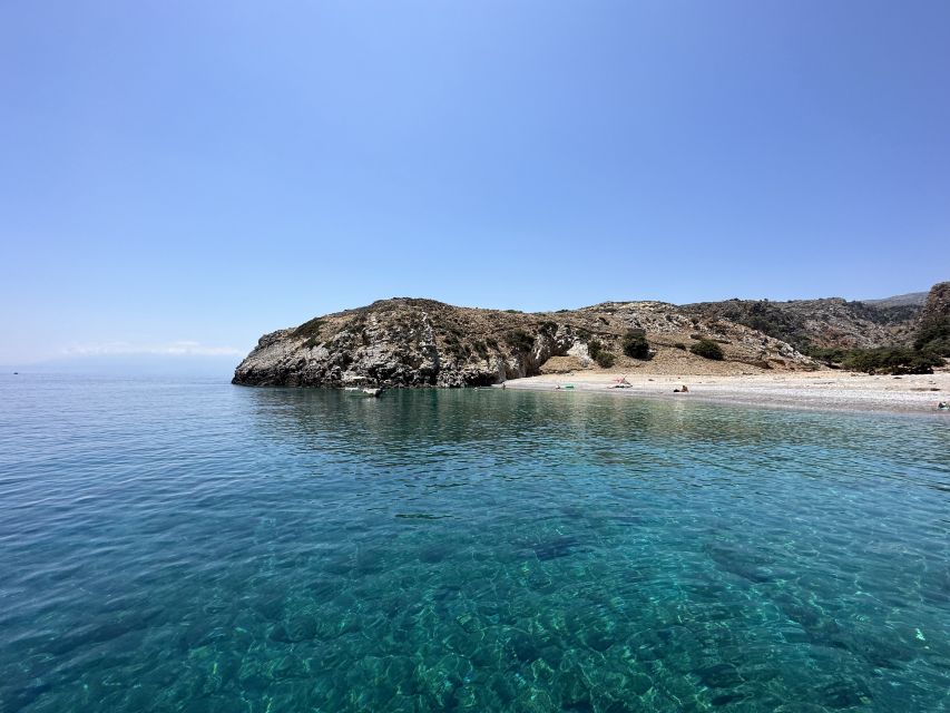 Chania: Menies Beach & Chironisia Bay Cruise with Snorkeling - Chironisia Bay: A Small Sea-Only Cove With Cave Snorkeling Time