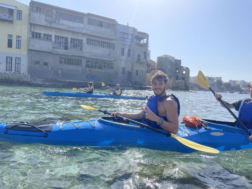 Chania: Morning Sea Kayak Tour Along the Coastline - Your guide on the water, and why comfort checks matter