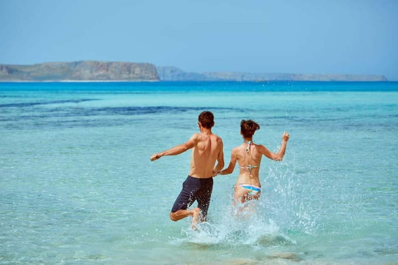 Chania & Reth: Balos with Guide and Transfer - On board comfort, sun umbrellas, and the self-service bar