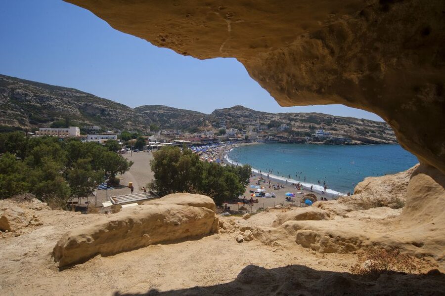 Crete: Matala Beach and Hippie caves, Red beach - Matala, hippie caves, and Red Beach, why this combo makes sense