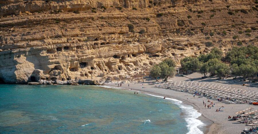 Crete: Matala Hippie Caves - The ride from the Heraklion area, simple and air-conditioned