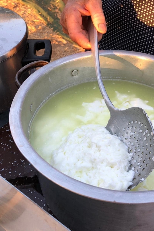 Farm Tour with Cheese-Making, Olive Oil Tasting & Picnic - Mama Stela’s live mizithra cheese-making demo