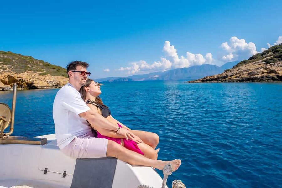Fishing Trips Agios Nikolaos - Mirabello Bay Swim Stop: Picture-Perfect Water and a Snack Break