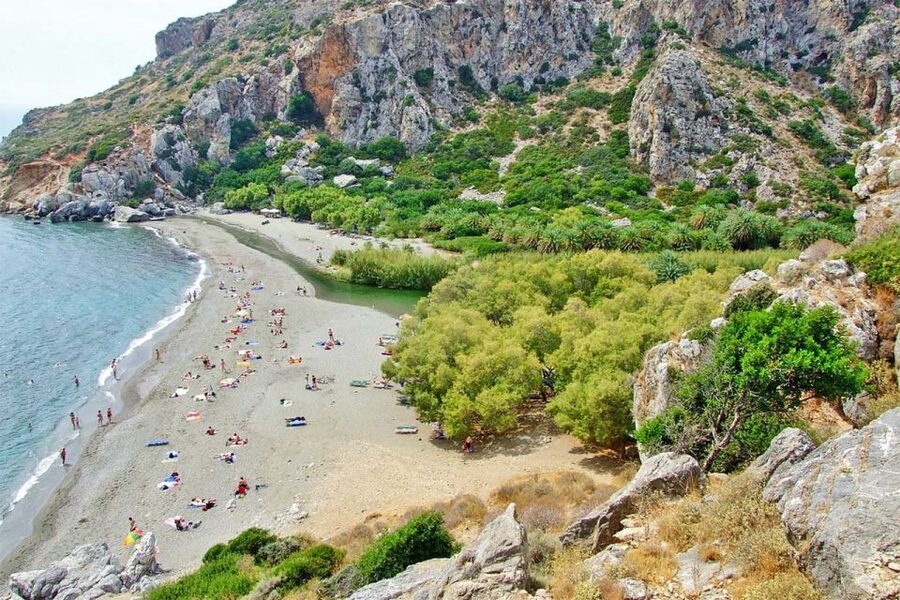 From Chania: Day Trip to Preveli Beach & Damnoni Beach - Ferry to Preveli, palm forest, and that river-to-sea view