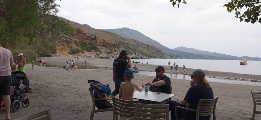 From Rethymno: Kourtaliotiko, Preveli Palm Beach, & Damnoni - Damnoni Beach: first swim base, plus an easy lunch plan