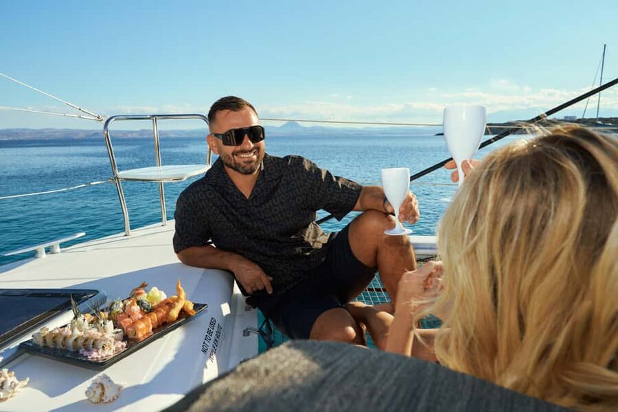 Heraklion: Dia Island Romantic Sunset Cruise with Wine - The boat, the crew, and the “semi-private” advantage