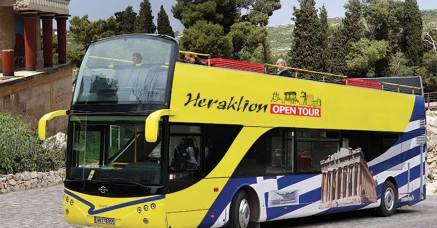 Heraklion: Hop-on Hop-off Open Top Bus Sightseeing Tour - Ammoudara Beach stop: fun built in, but plan the return