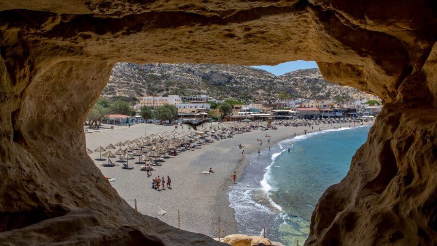 Heraklion: Matala Beach, Hippie Caves & Odigitria Monastery - If your route includes a quick archaeological stop