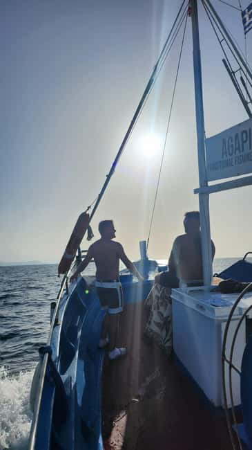 Hersonissos: Agapi Fishing Trips Sunset Cruise - 1.5 Hours to Fish with Rods, or Swim and Snorkel