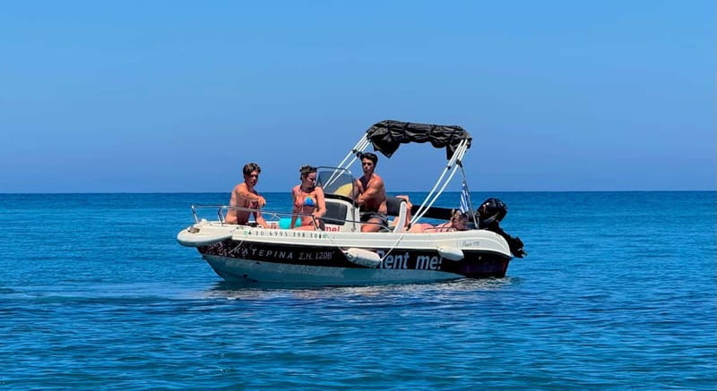 Hersonissos: Rent a Boat - No License Needed - The Main Cruise Plan: From Hersonissos Out Toward Pirate Cave