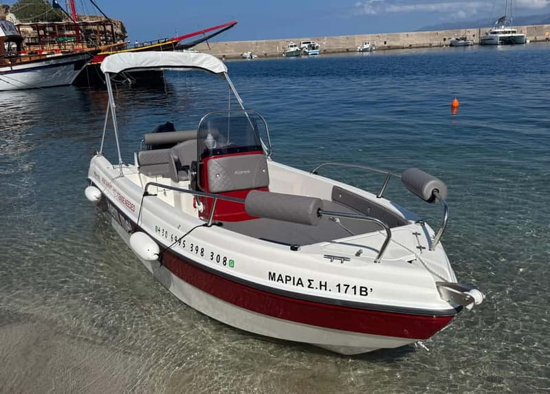 Hersonissos: Rent a Boat - No License Needed - Saint George Bay and the Pirate Cave: What to Do Once You Arrive