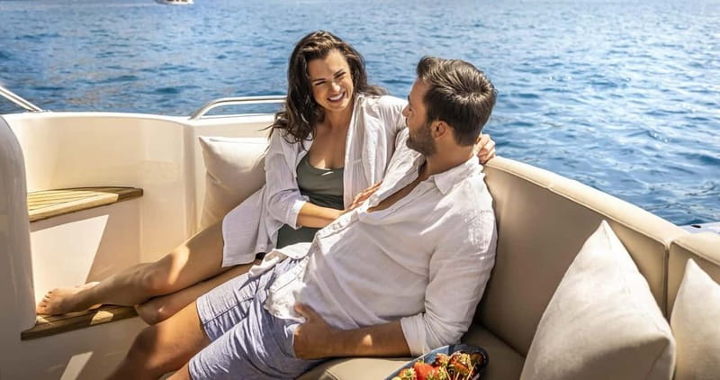 Ierapetra: Chrissi Island Luxury Yacht Cruise with Meal - First bay at Chrissi: beach landing or swim from the yacht