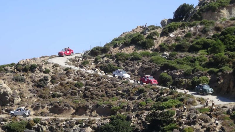 Jeep Driving Tour to Thripti Mountains and typical villages - The Tholos Bay swim stop: crystal-clear water after off-road time