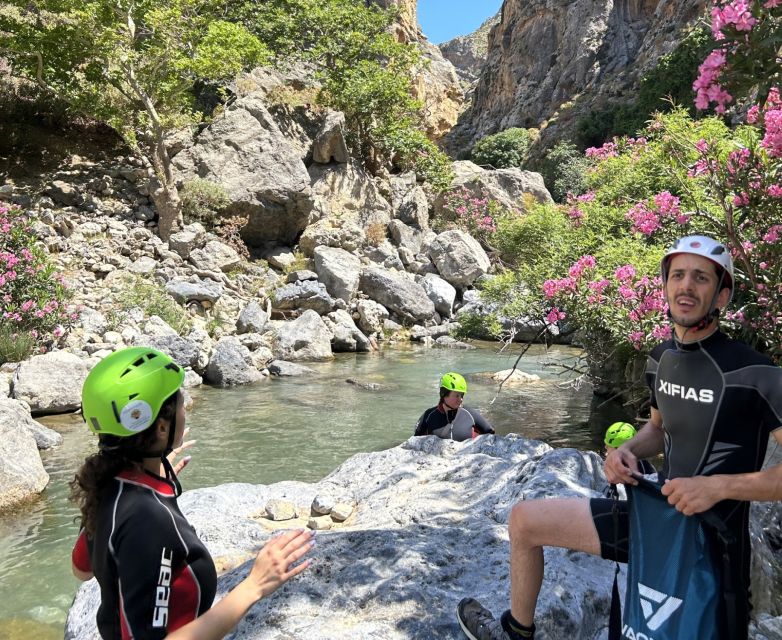 Kourtaliotiko Gorge: Guided River Trekking with Lunch - The first big waterfall moment: view first, then a safe cool-off