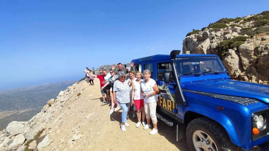 MALIA: Land rover Safari Lasithi Plateau and Zeus Cave - The climb and the 1150 meter dirt road, where photos become easy
