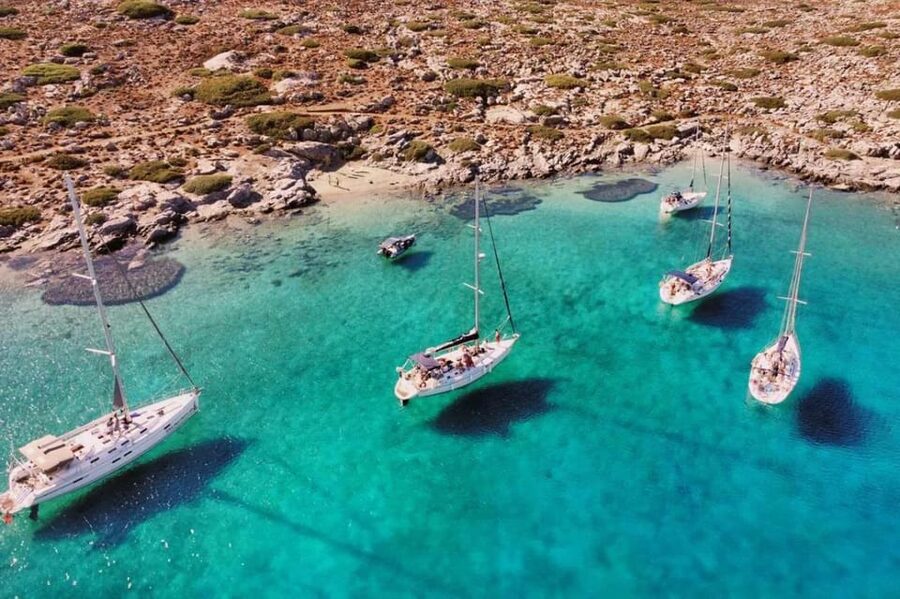 Sunset Cruise from Hersonissos port to St. Georgios bay - Boarding at the port, Prosecco first, then a slow sail past Hersonissos and Malia